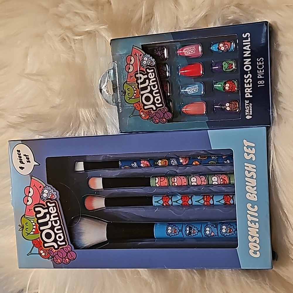 SOLD SOLD SOLD NIB Jolly Rancher Bundle Makeup Brushes and Nail ๐
Kit - Picture 1 of 12